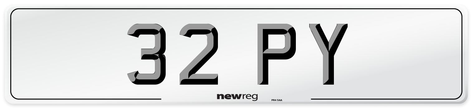 32 PY Number Plate from New Reg